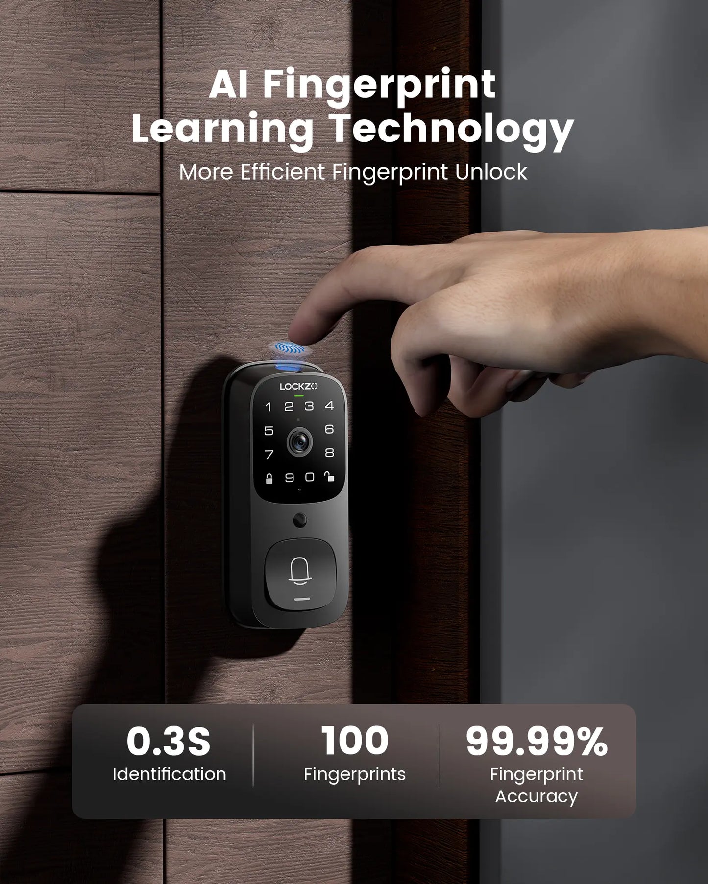 Lockzo AL501 Video Smart Lock with Doorbell Built-in WiFi Camera
