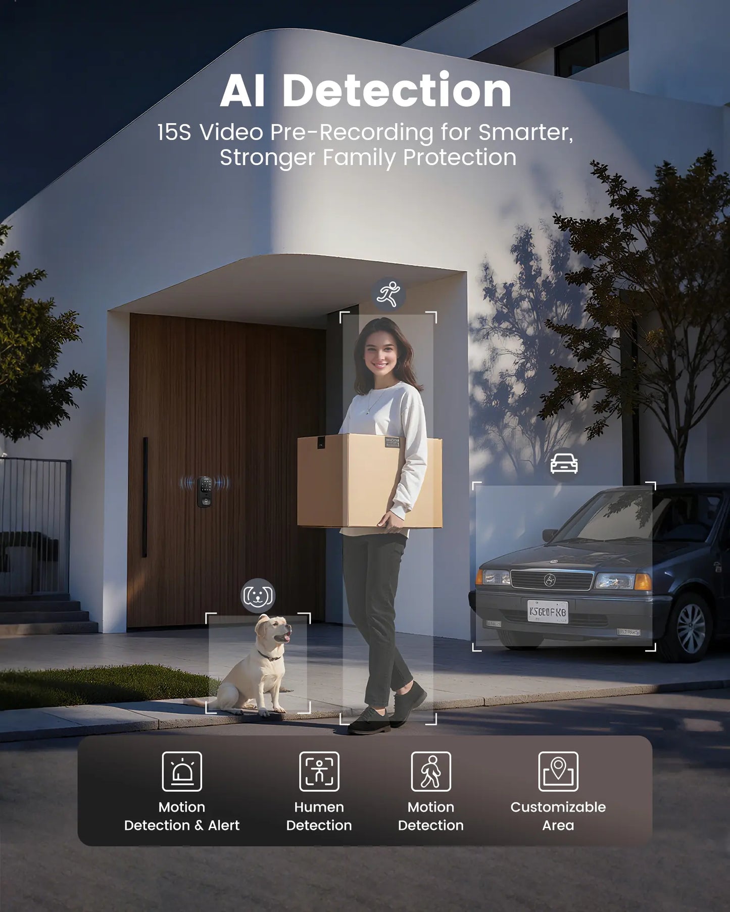 Lockzo AL501 Video Smart Lock with Doorbell Built-in WiFi Camera