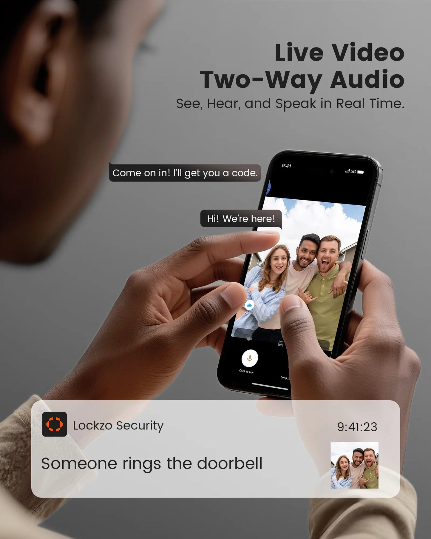 Lockzo AL501 Video Smart Lock with Doorbell Built-in WiFi Camera