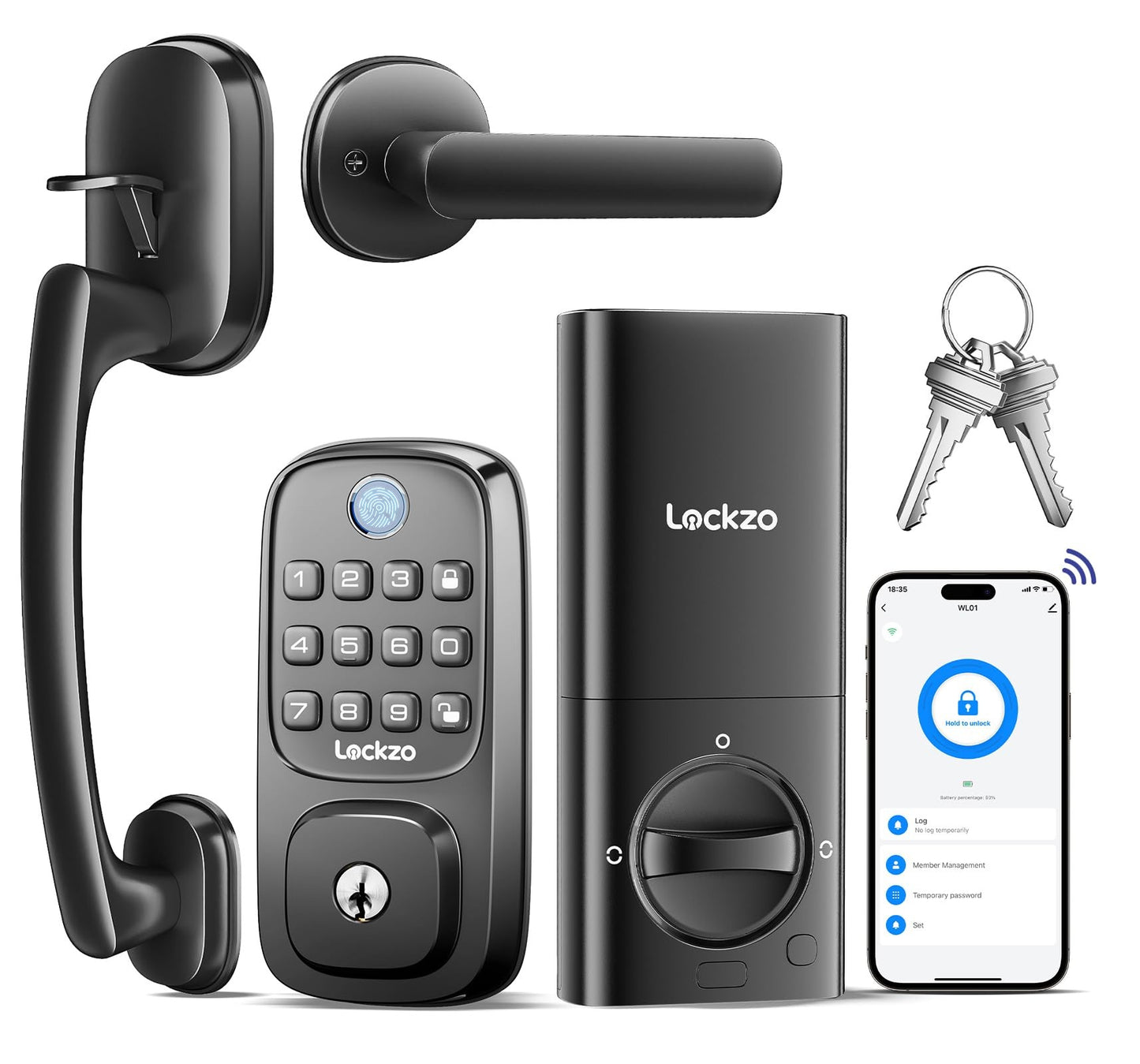 Smart Door Lock with Handle And Built-in WiFi
