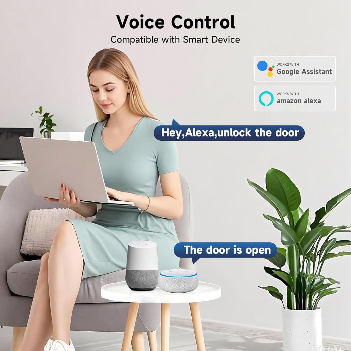 Smart Door Lock with Handle And Built-in WiFi