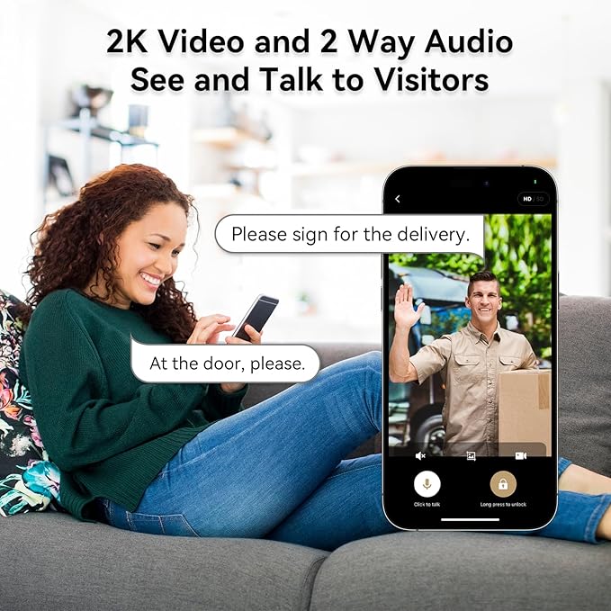 Video Smart Lock with Doorbell Built-in WiFi Camera