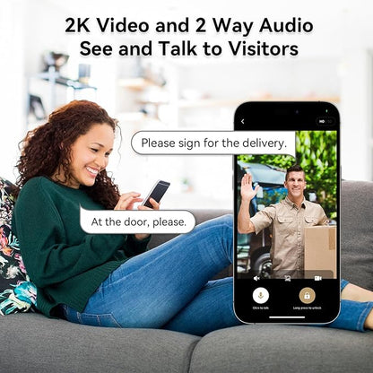 Video Smart Lock with Doorbell Built-in WiFi Camera