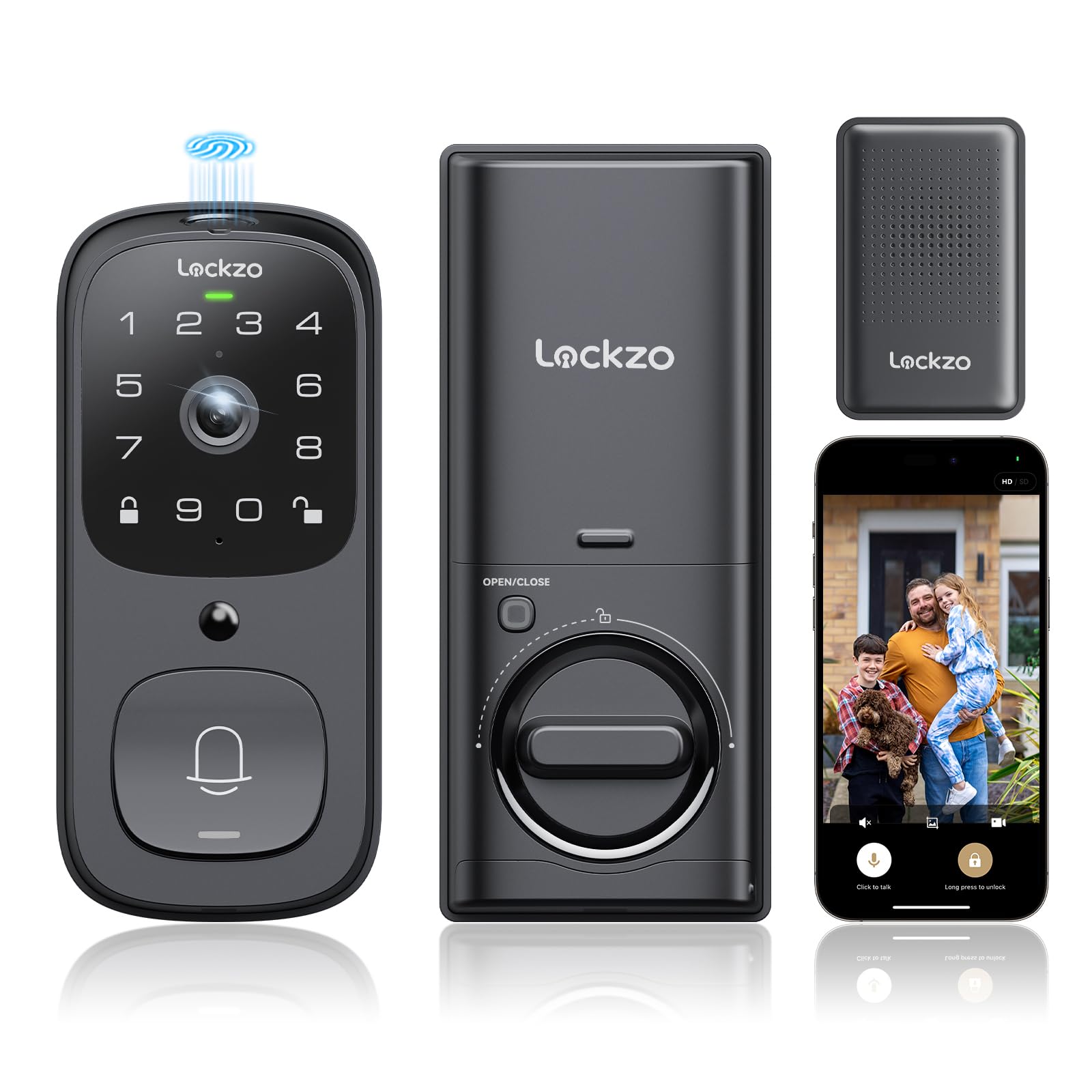 Video Smart Lock with Doorbell Built-in WiFi Camera