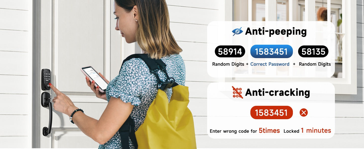 Smart Door Lock with Handle And Built-in WiFi