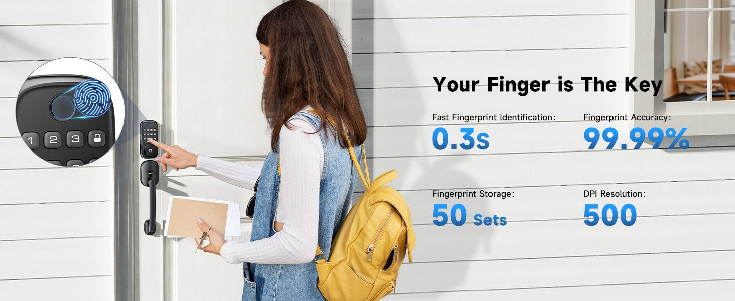 Smart Door Lock with Handle And Built-in WiFi