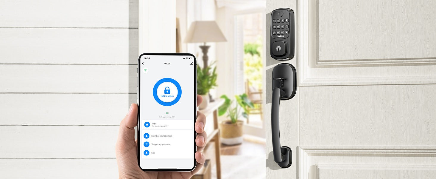 Smart Door Lock with Handle And Built-in WiFi