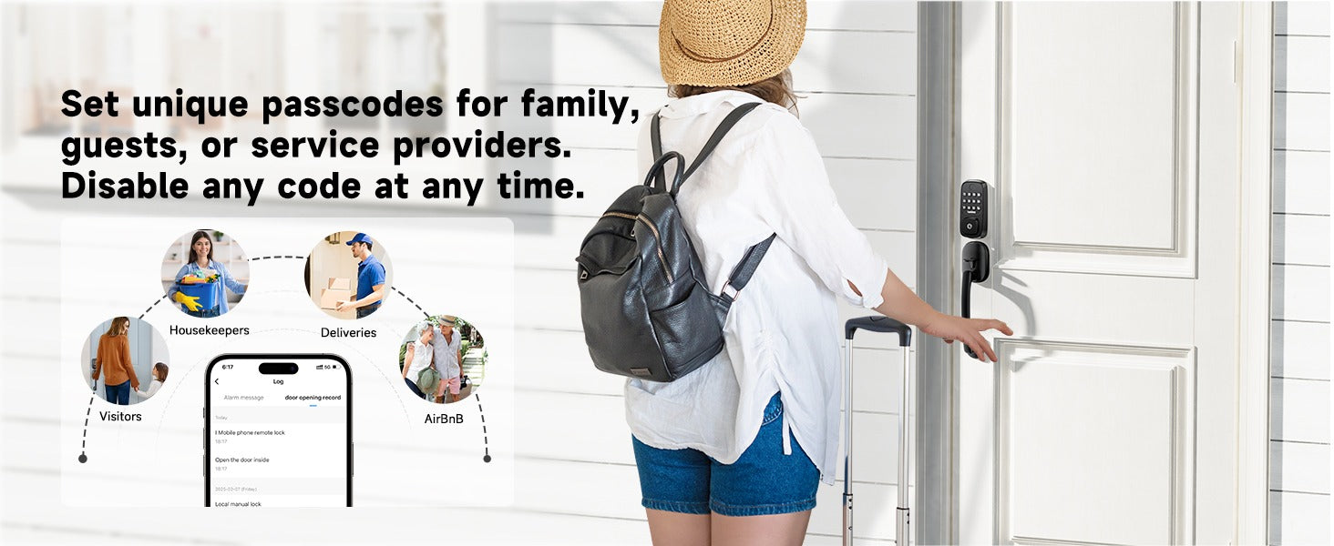 Smart Door Lock with Handle And Built-in WiFi